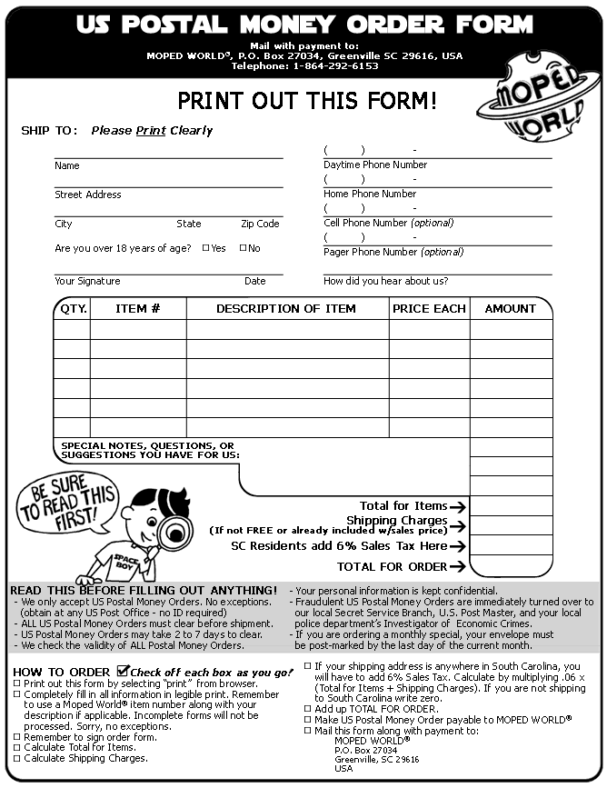 [MOPED WORLD US POSTAL MONEY ORDER FORM]